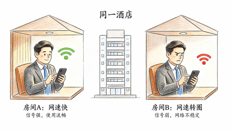 同一个酒店,为什么有的房间网速快有的房间转圈? 同一个酒店,为什么有的房间网速快有的房间转圈?