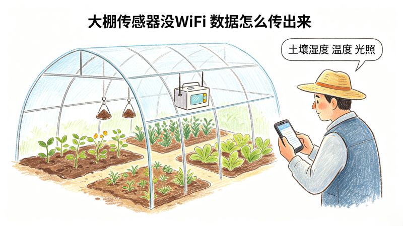 大棚里的传感器没网没WiFi，数据是怎么传出来的？